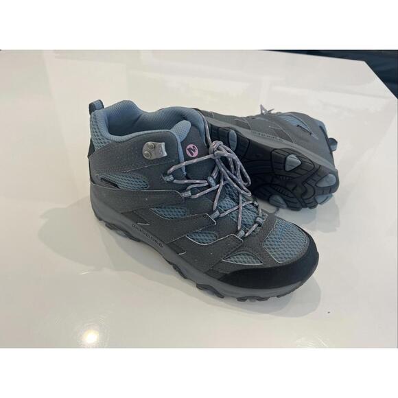 New Big Kids Merrell Moab 3 Mid Gray Waterproof Ankle Hiking Boots Size 6.5Y - Picture 7 of 7